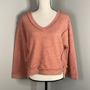 Wishlist Pink Cropped V Neck Sweater S/M